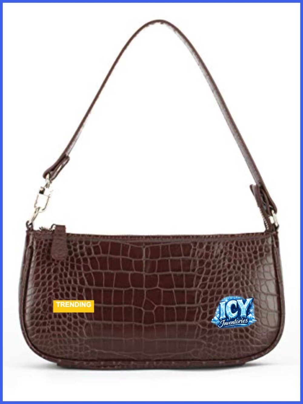 Faux Leather Crocodile Effect Retro Clutch Shoulder Purse Handbag for Women